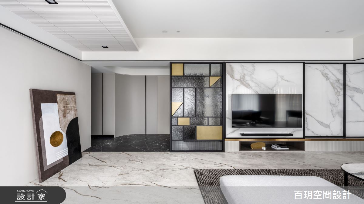 68坪新成屋(5年以下)＿現代風玄關客廳案例圖片＿百玥空間設計＿百玥_英倫爵士之4