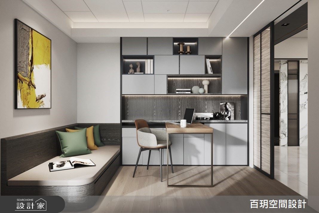 68坪新成屋(5年以下)＿現代風書房臥榻案例圖片＿百玥空間設計＿百玥_英倫爵士之9