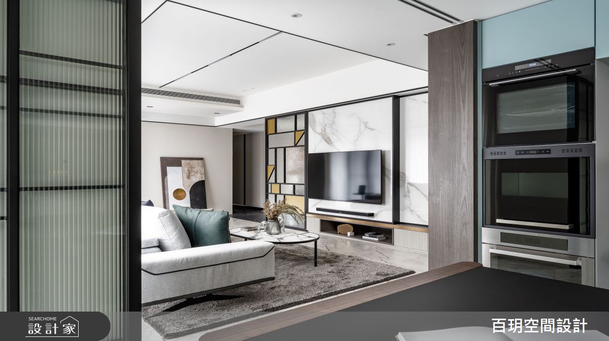68坪新成屋(5年以下)＿現代風客廳廚房案例圖片＿百玥空間設計＿百玥_英倫爵士之19