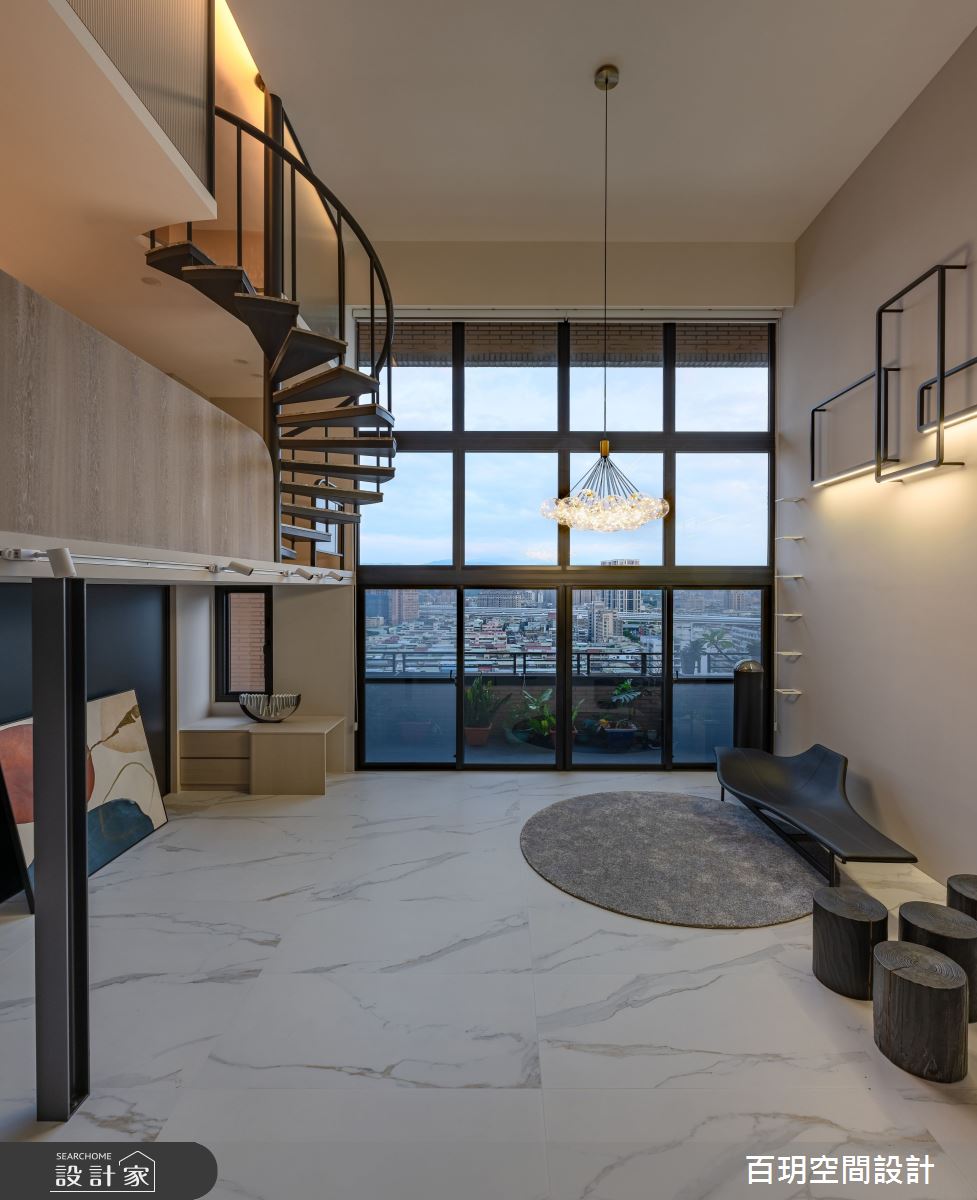 96坪老屋(31~40年)＿現代風客廳樓梯案例圖片＿百玥空間設計＿百玥_伽利略的冥想空間之22