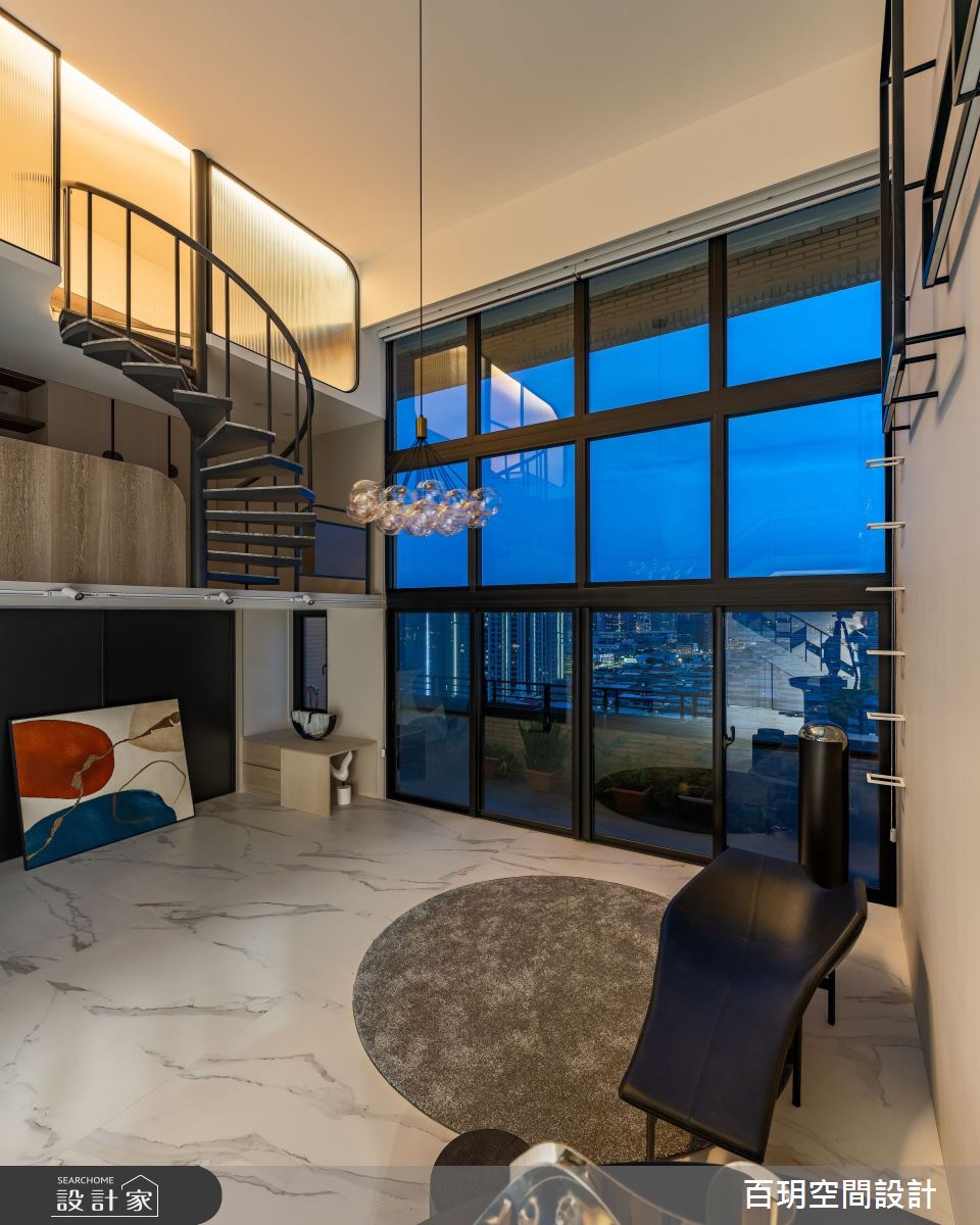 96坪老屋(31~40年)＿現代風客廳樓梯案例圖片＿百玥空間設計＿百玥_伽利略的冥想空間之21