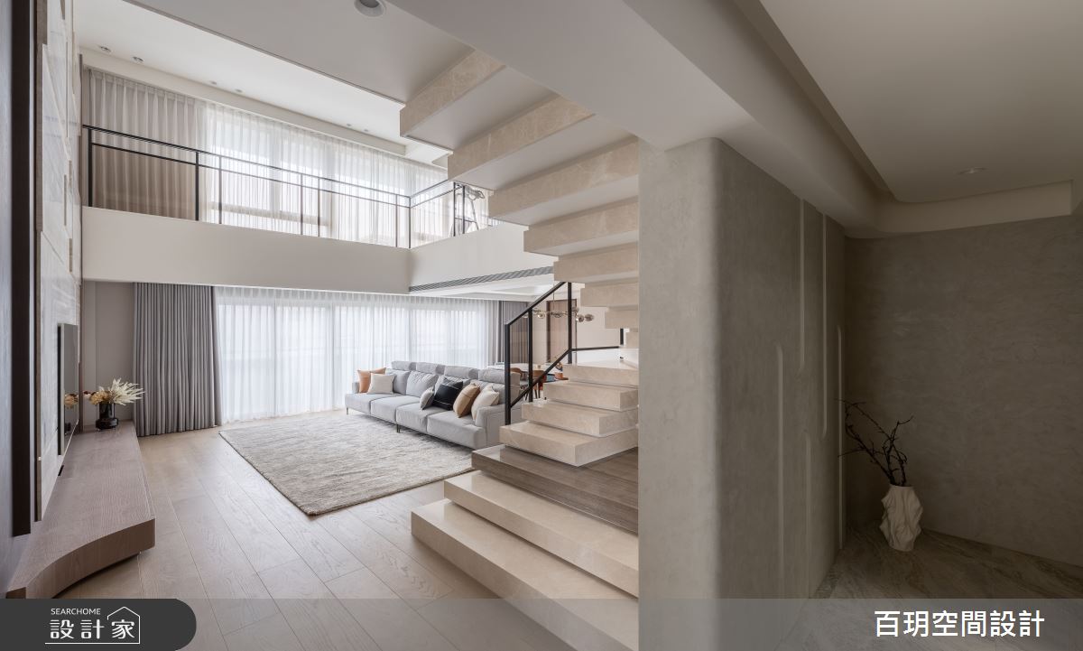 85坪老屋(31~40年)＿現代風玄關客廳樓梯案例圖片＿百玥空間設計＿百玥_粹之6