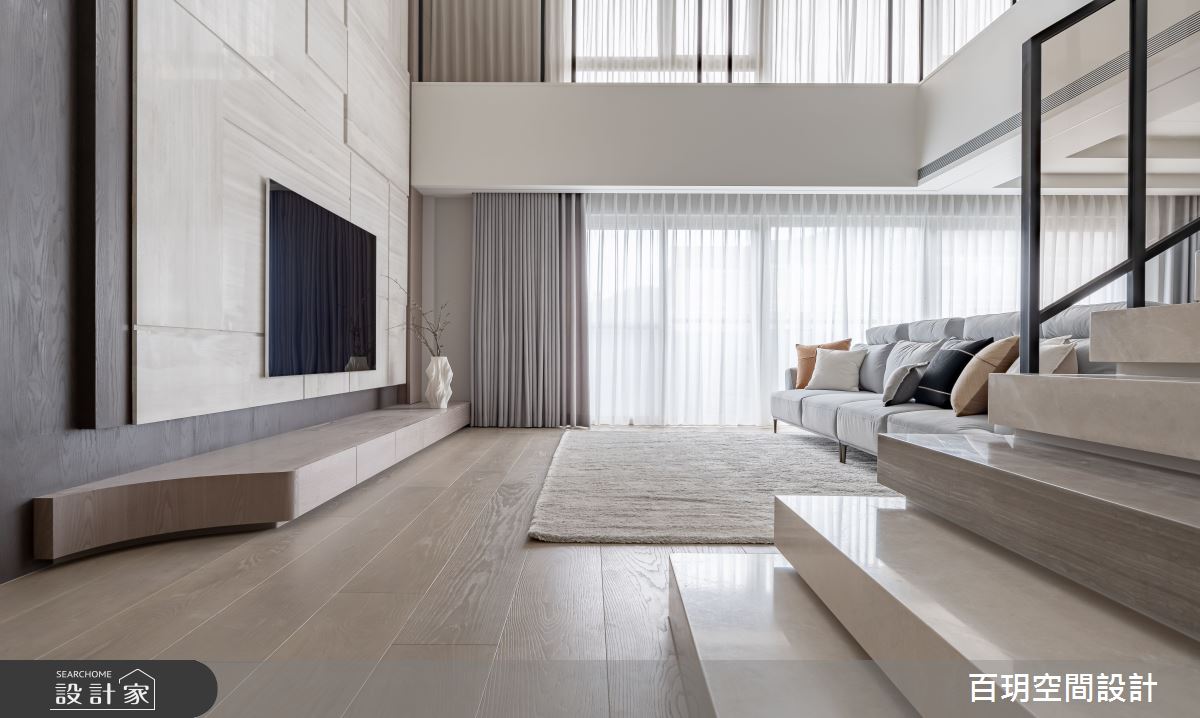 85坪老屋(31~40年)＿現代風客廳樓梯案例圖片＿百玥空間設計＿百玥_粹之21