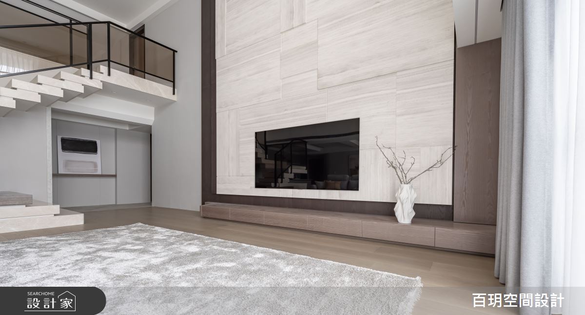 85坪老屋(31~40年)＿現代風客廳樓梯案例圖片＿百玥空間設計＿百玥_粹之22