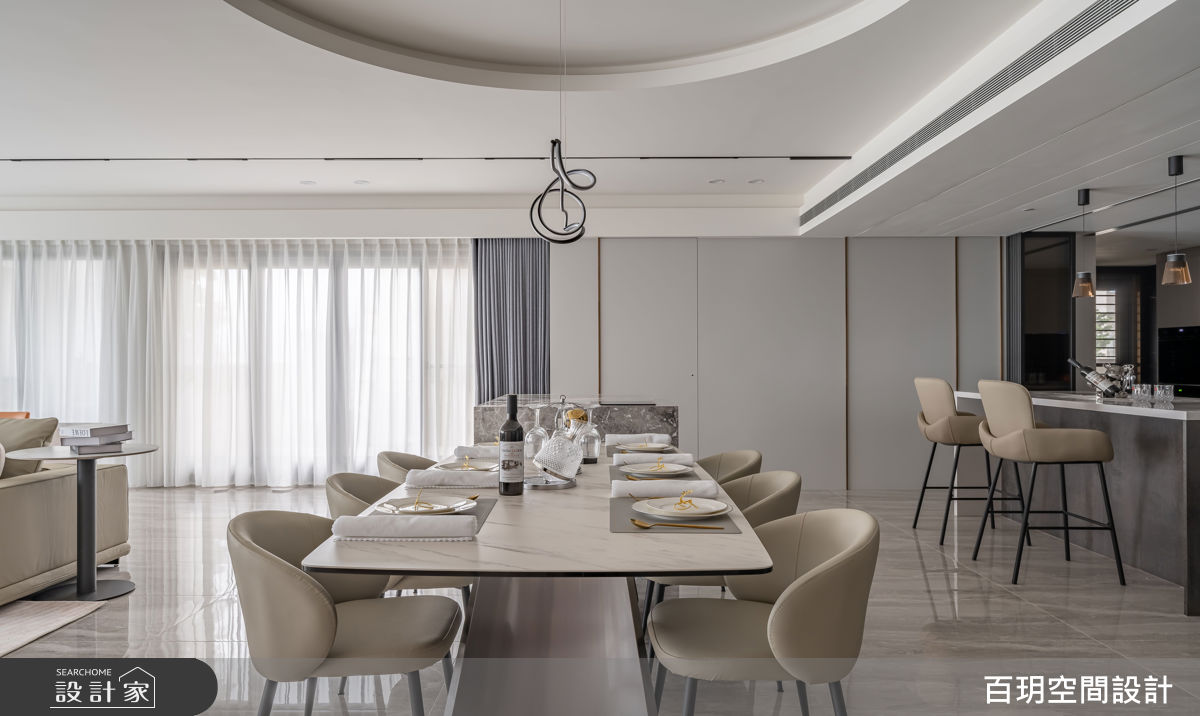 117坪毛胚屋＿奢華風餐廳中島案例圖片＿百玥空間設計＿百玥_淡水天藝之8