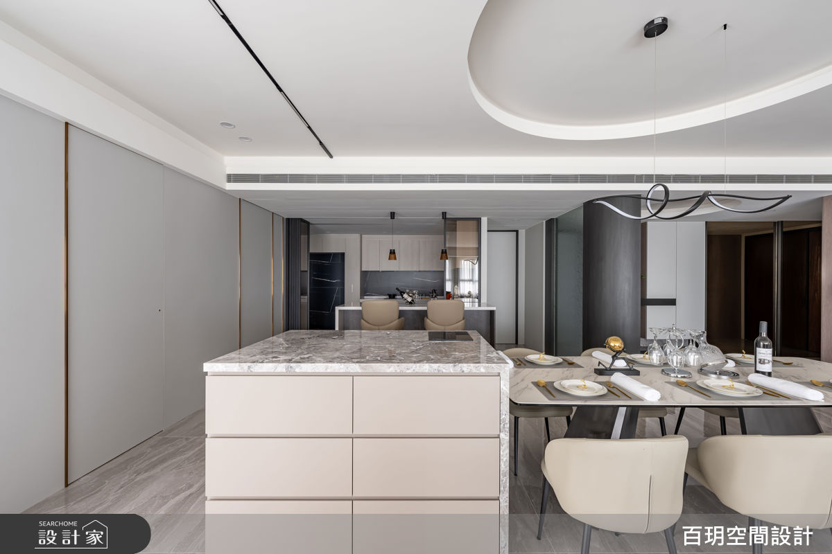 117坪毛胚屋＿奢華風餐廳吧檯中島案例圖片＿百玥空間設計＿百玥_淡水天藝之9