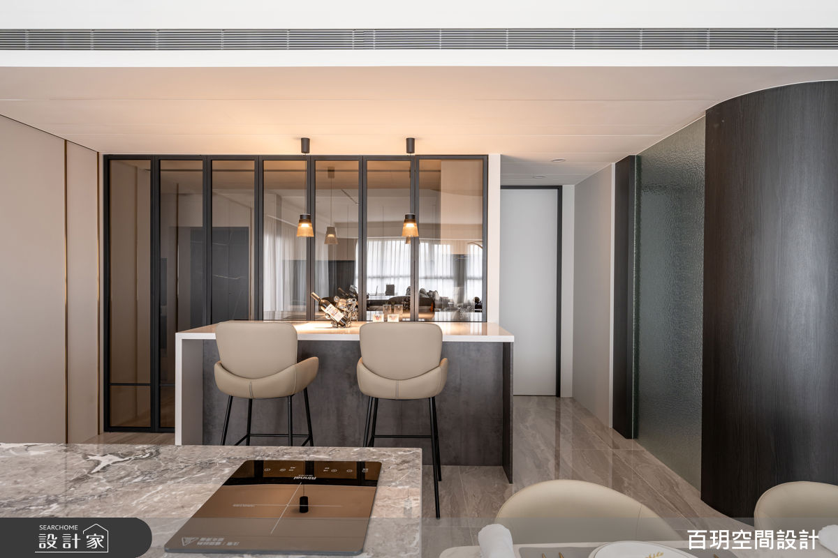 117坪毛胚屋＿奢華風餐廳吧檯中島案例圖片＿百玥空間設計＿百玥_淡水天藝之10
