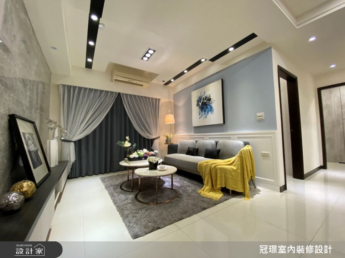 預售屋＿現代風客廳案例圖片＿冠璟室內裝修設計有限公司＿冠璟_幻藍水色之3
