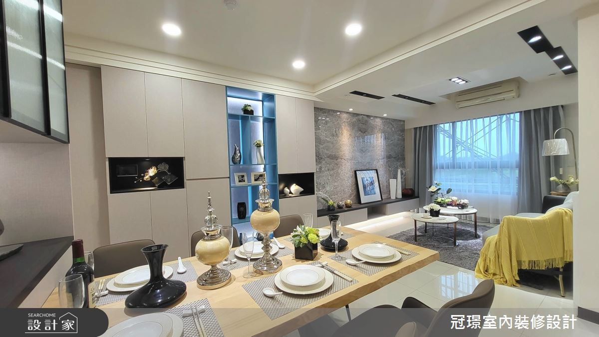 預售屋＿現代風餐廳案例圖片＿冠璟室內裝修設計有限公司＿冠璟_幻藍水色之6