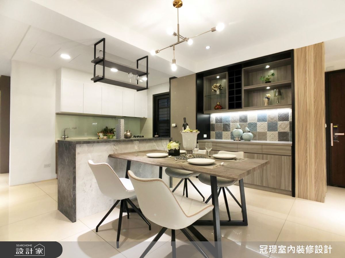 49坪新成屋(5年以下)＿現代風餐廳廚房中島案例圖片＿冠璟室內裝修設計有限公司＿冠璟_有余之4