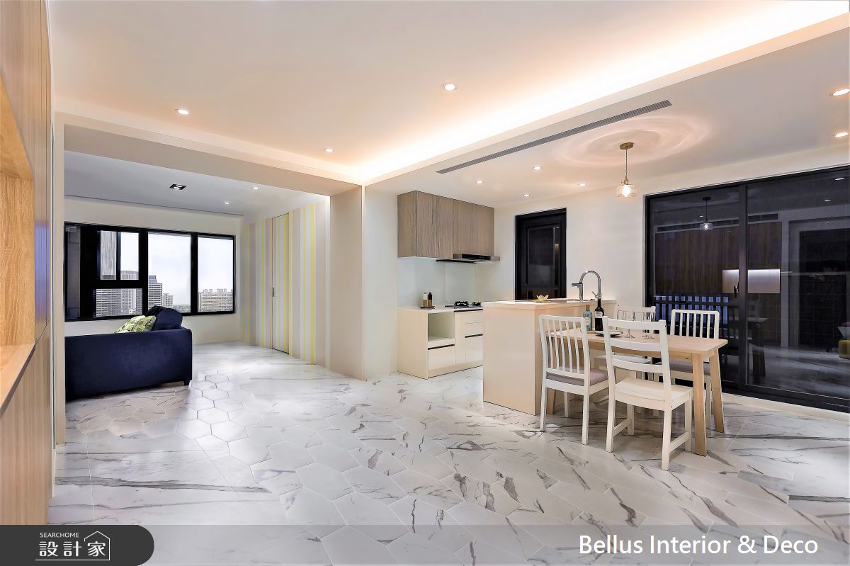 30坪預售屋＿北歐風客廳餐廳廚房中島案例圖片＿Bellus 設計＿Bellus_北歐晨曦之4