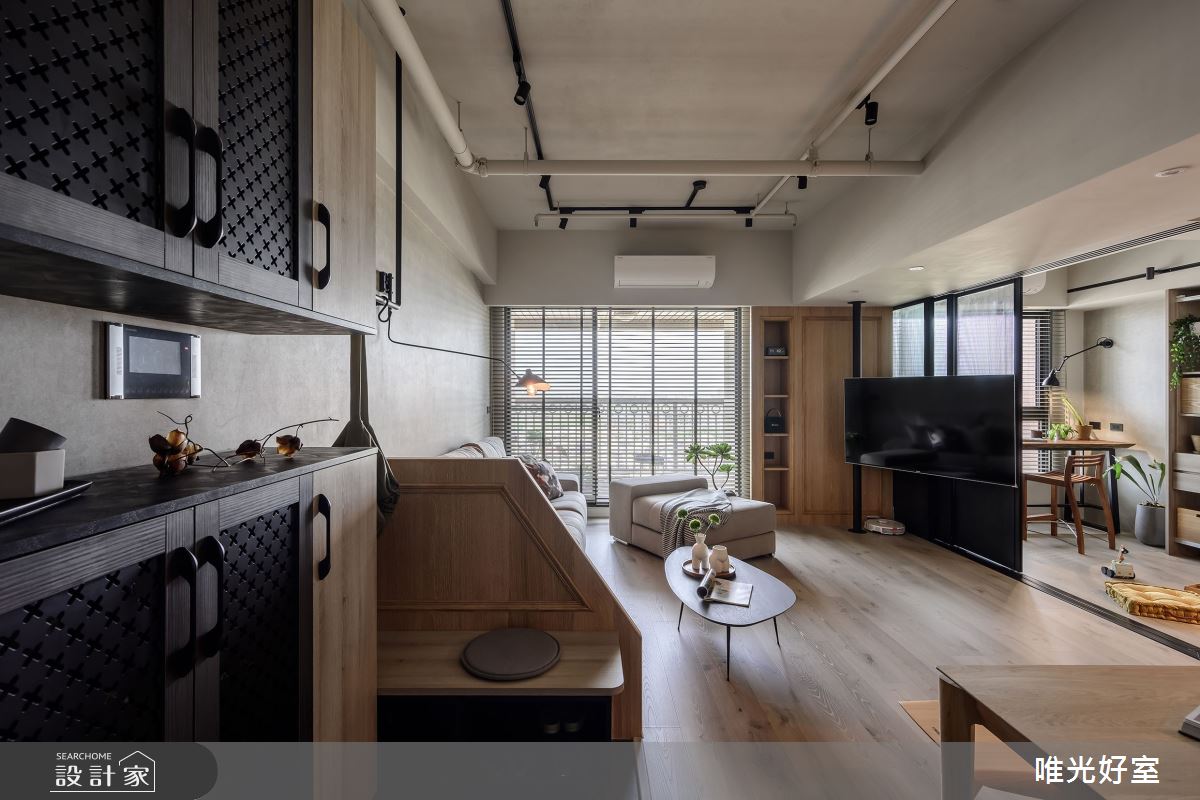 26坪預售屋＿混搭風玄關客廳案例圖片＿唯光好室 VHouse＿唯光好室_黑糖咖啡之1
