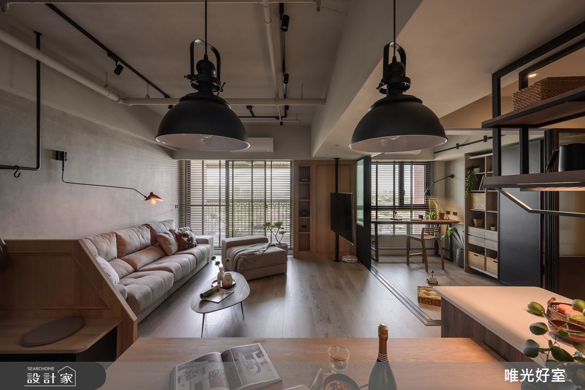 26坪預售屋＿混搭風客廳餐廳書房多功能室中島案例圖片＿唯光好室 VHouse＿唯光好室_黑糖咖啡之8