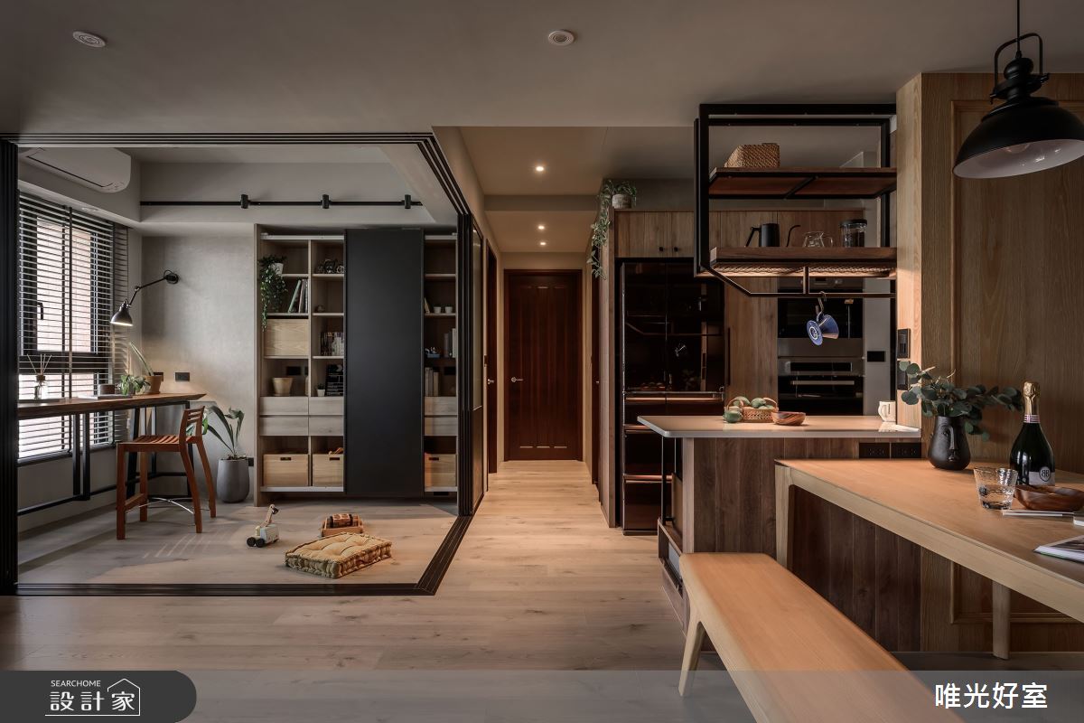 26坪預售屋＿混搭風餐廳書房走廊多功能室中島案例圖片＿唯光好室 VHouse＿唯光好室_黑糖咖啡之6