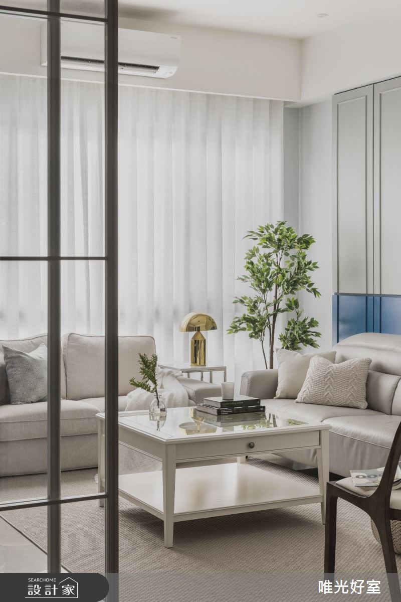 50坪新成屋(5年以下)＿典雅英倫風客廳案例圖片＿唯光好室 VHouse＿唯光好室_藍調時光之3