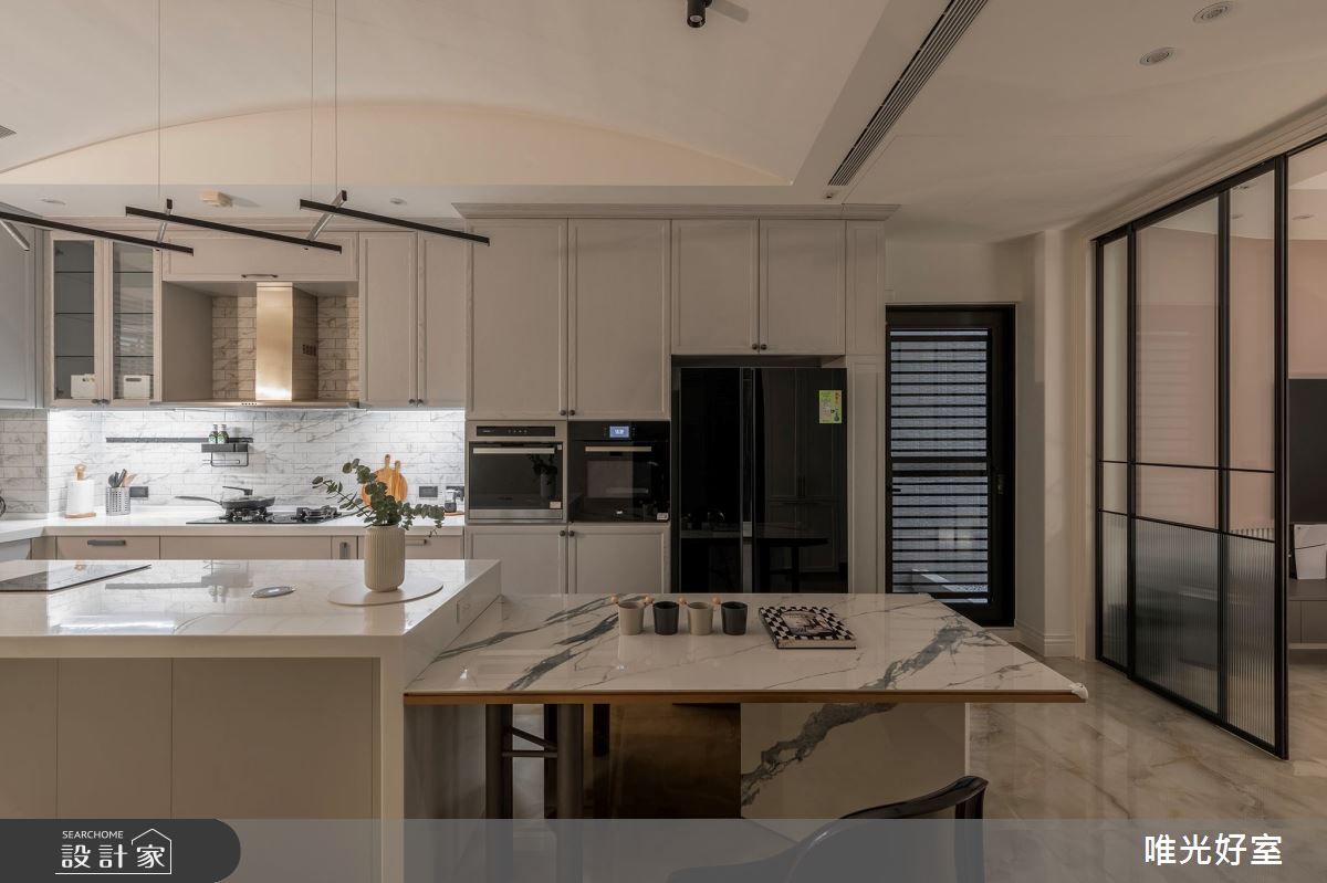 90坪中古屋(5~15年)＿現代工業風餐廳廚房中島案例圖片＿唯光好室 VHouse＿唯光好室_天堂漫舞之5