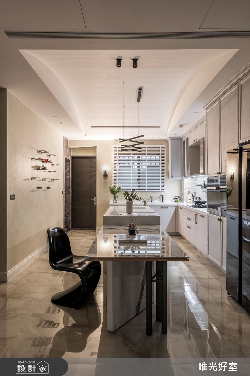 90坪中古屋(5~15年)＿現代工業風餐廳廚房中島案例圖片＿唯光好室 VHouse＿唯光好室_天堂漫舞之7