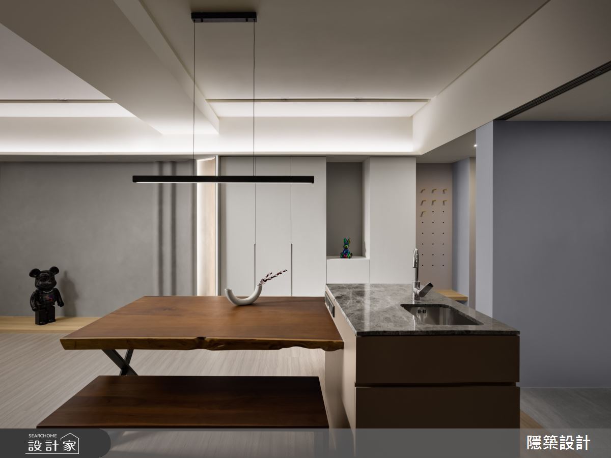 24坪中古屋(5~15年)＿日式無印風餐廳中島案例圖片＿隱築室內裝修設計有限公司＿隱築_璞．真之3