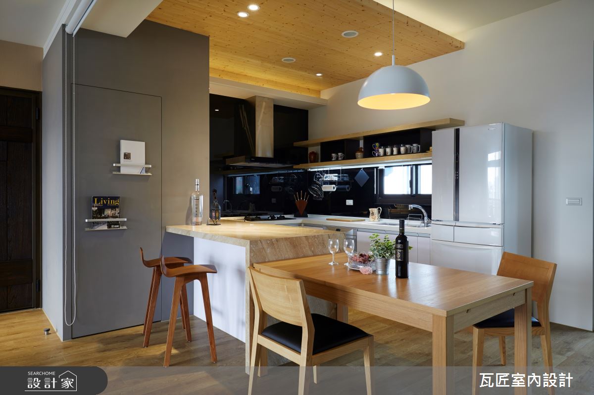 45坪新成屋(5年以下)＿日式人文風餐廳廚房中島案例圖片＿瓦匠室內裝修工程有限公司＿瓦匠_玩轉生活【2022 美國TITAN AWARDS 金獎】之9