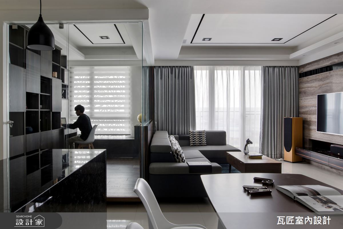32坪新成屋(5年以下)＿現代風客廳餐廳書房案例圖片＿瓦匠室內裝修工程有限公司＿瓦匠_默．墨之9