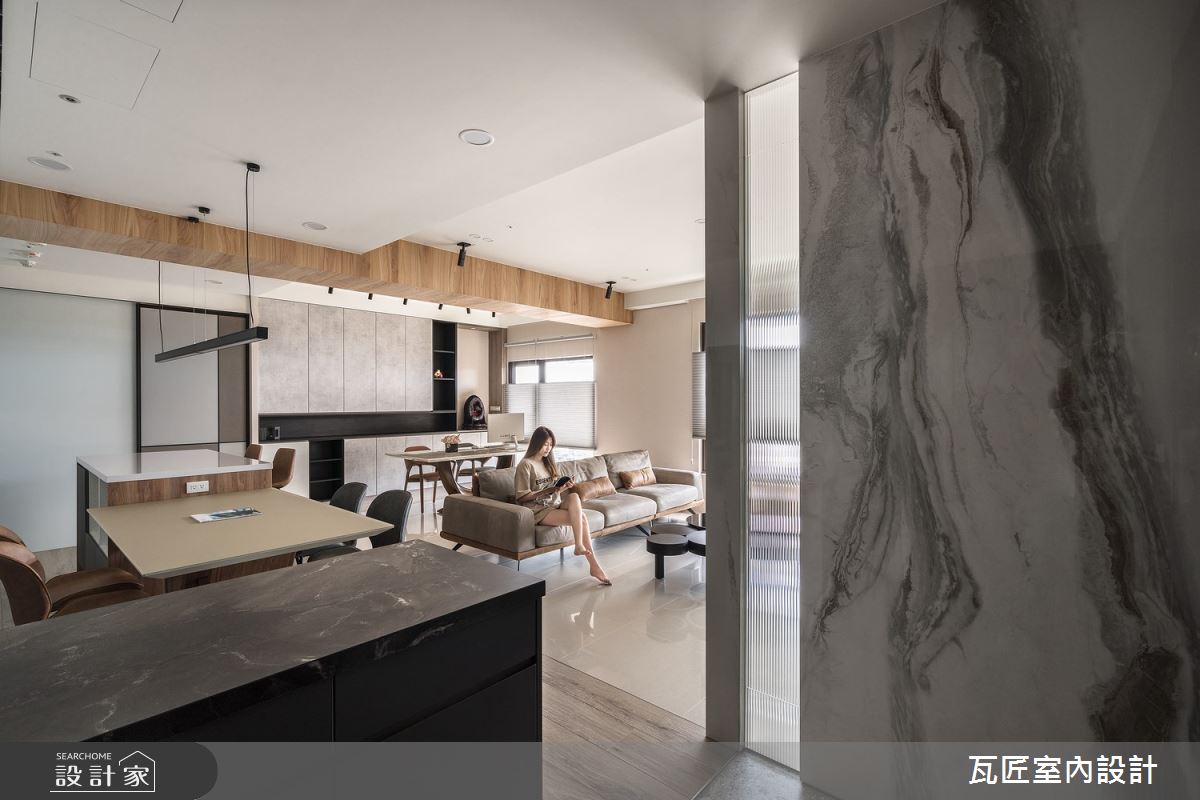 37坪新成屋(5年以下)＿現代風玄關案例圖片＿瓦匠室內裝修工程有限公司＿瓦匠_清逸原粹【2023 美國繆思設計大獎 Muse Design Awards】之2