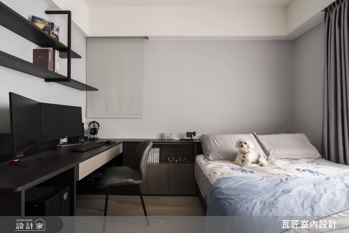 37坪新成屋(5年以下)＿現代風客房案例圖片＿瓦匠室內裝修工程有限公司＿瓦匠_清逸原粹【2023 美國繆思設計大獎 Muse Design Awards】之16