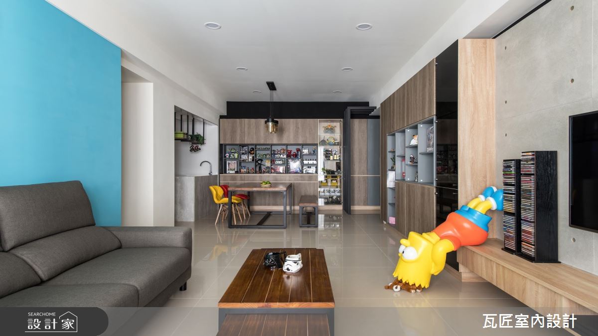 35坪新成屋(5年以下)＿現代風客廳餐廳中島案例圖片＿瓦匠室內裝修工程有限公司＿瓦匠_福璽·景安之11