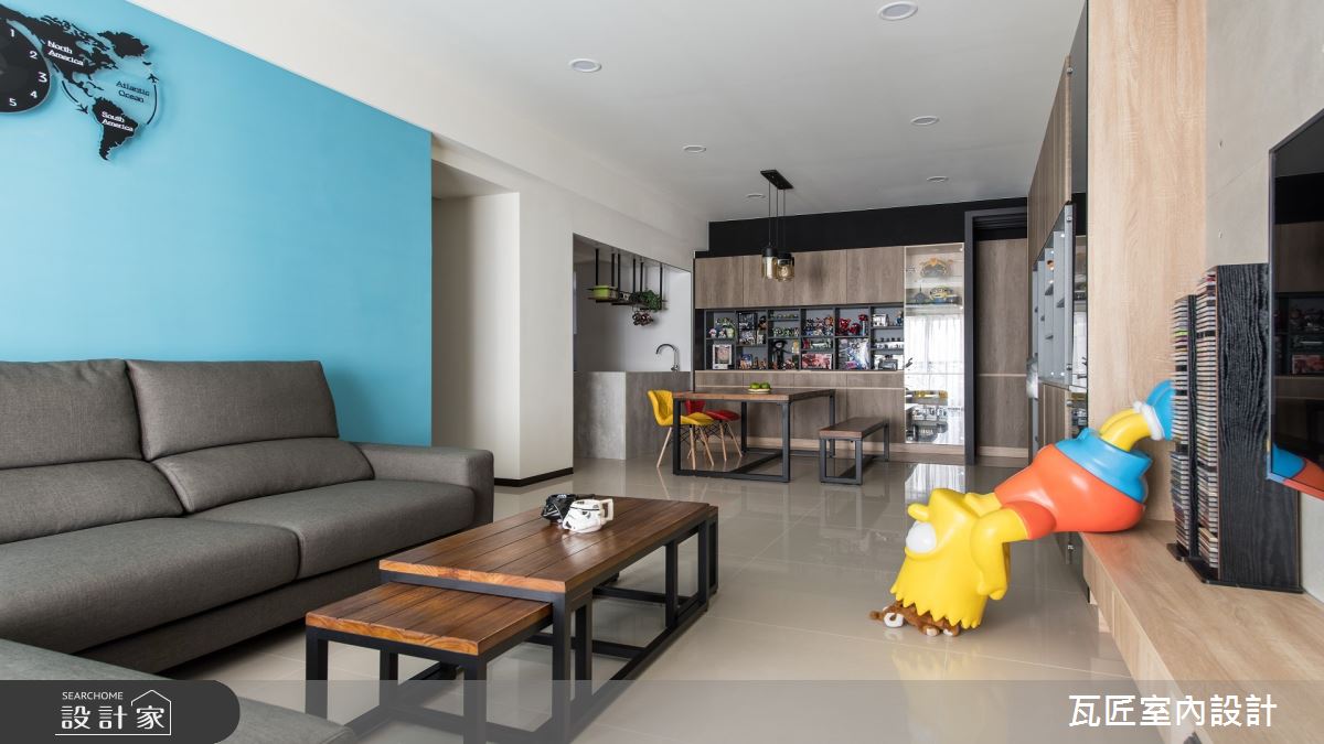 35坪新成屋(5年以下)＿現代風客廳餐廳中島案例圖片＿瓦匠室內裝修工程有限公司＿瓦匠_福璽·景安之12