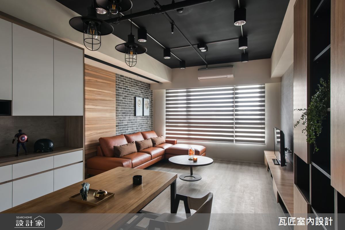 25坪新成屋(5年以下)＿工業風客廳餐廳案例圖片＿瓦匠室內裝修工程有限公司＿瓦匠_國都苑之7