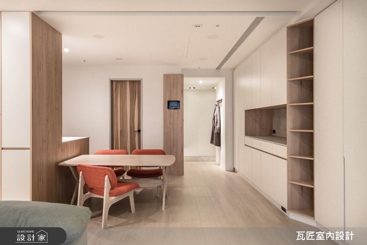 23坪新成屋(5年以下)＿日式風玄關客廳餐廳案例圖片＿瓦匠室內裝修工程有限公司＿瓦匠_潤白森韻【2023 美國TITAN 泰坦地產 金獎】之5