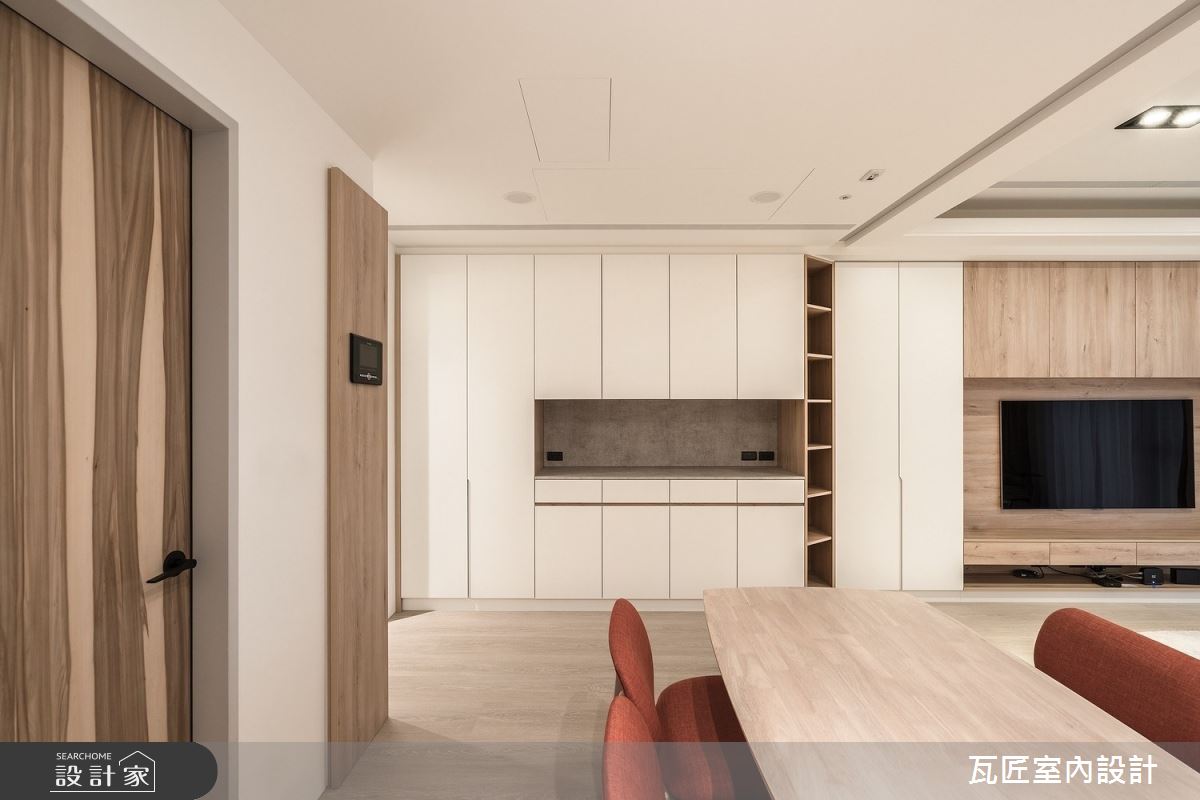 23坪新成屋(5年以下)＿日式風客廳餐廳案例圖片＿瓦匠室內裝修工程有限公司＿瓦匠_潤白森韻【2023 美國TITAN 泰坦地產 金獎】之8