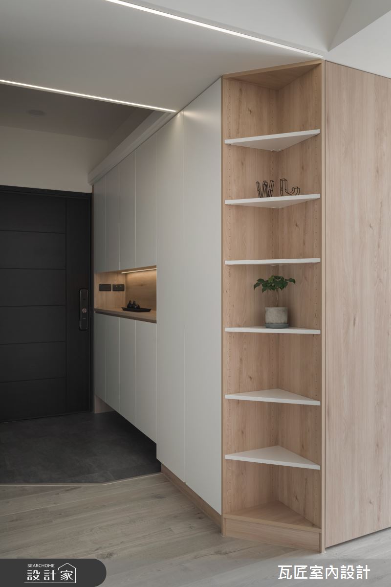 27坪中古屋(5~15年)＿北歐風玄關案例圖片＿瓦匠室內裝修工程有限公司＿瓦匠_恬謐守恆【2024 英國倫敦國際設計獎 銀獎】之4
