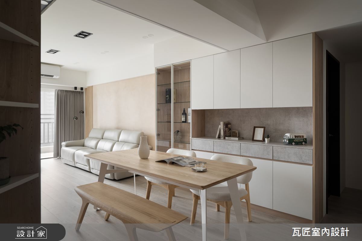 27坪中古屋(5~15年)＿北歐風客廳餐廳案例圖片＿瓦匠室內裝修工程有限公司＿瓦匠_恬謐守恆【2024 英國倫敦國際設計獎 銀獎】之5