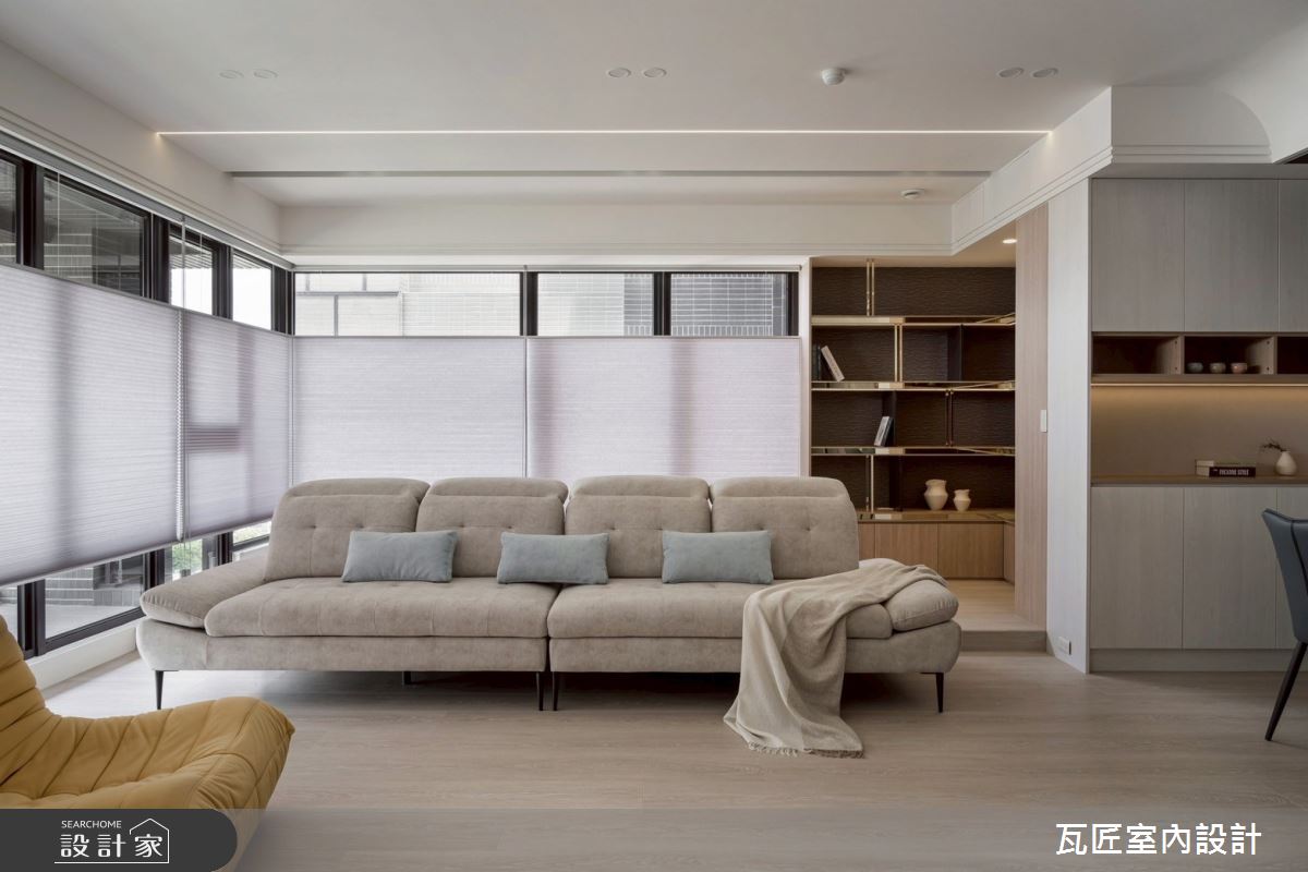 40坪毛胚屋＿輕奢風客廳案例圖片＿瓦匠室內裝修工程有限公司＿瓦匠_澄曦寓所【2025 羅馬設計獎 Rome Design Awards 銀獎】之13