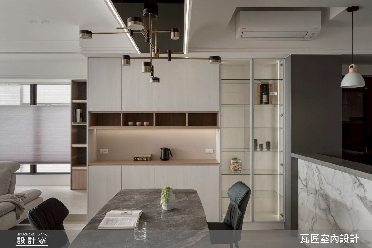 40坪毛胚屋＿輕奢風餐廳吧檯中島案例圖片＿瓦匠室內裝修工程有限公司＿瓦匠_澄曦寓所【2025 羅馬設計獎 Rome Design Awards 銀獎】之20