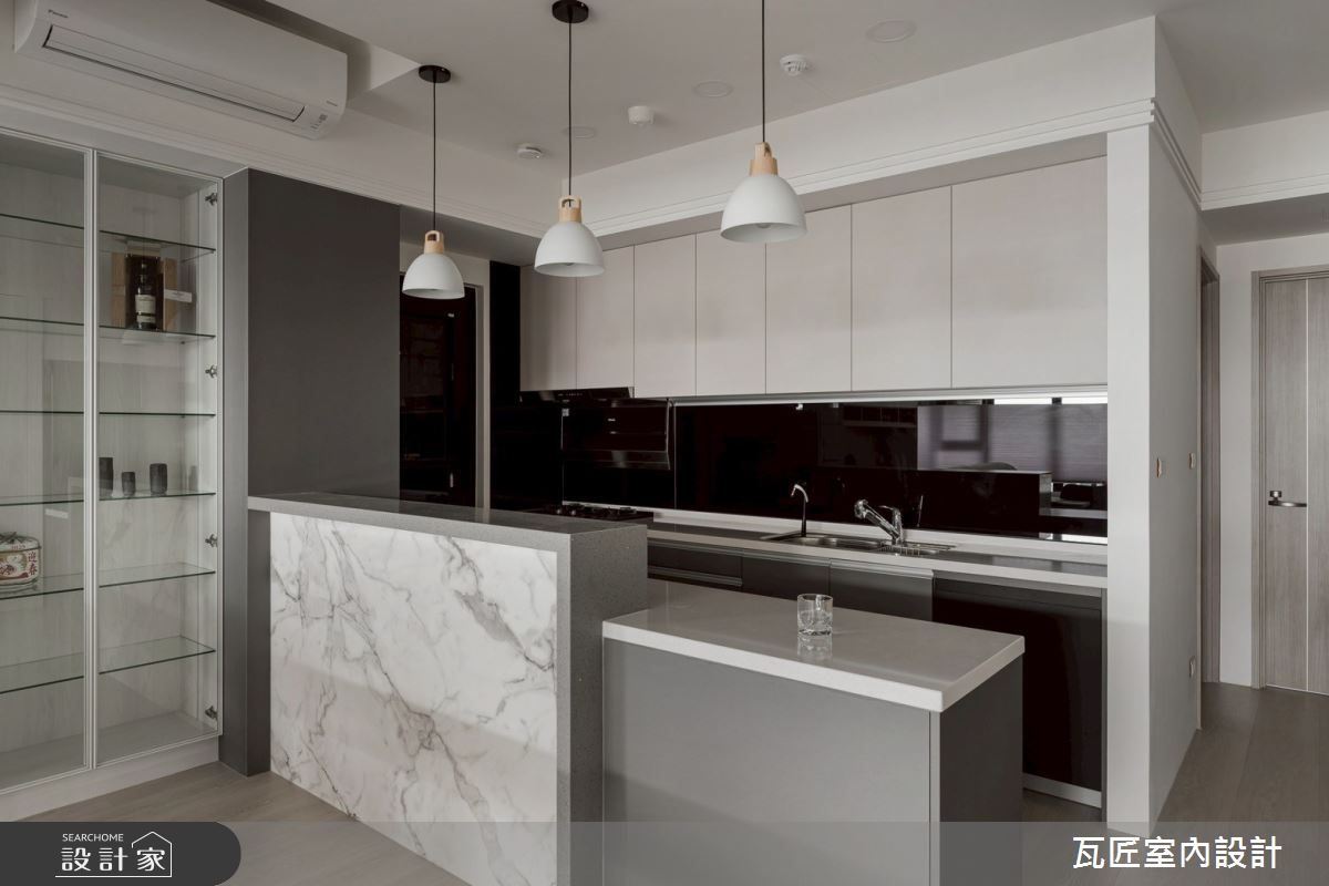 40坪毛胚屋＿輕奢風廚房吧檯中島案例圖片＿瓦匠室內裝修工程有限公司＿瓦匠_澄曦寓所【2025 羅馬設計獎 Rome Design Awards 銀獎】之21