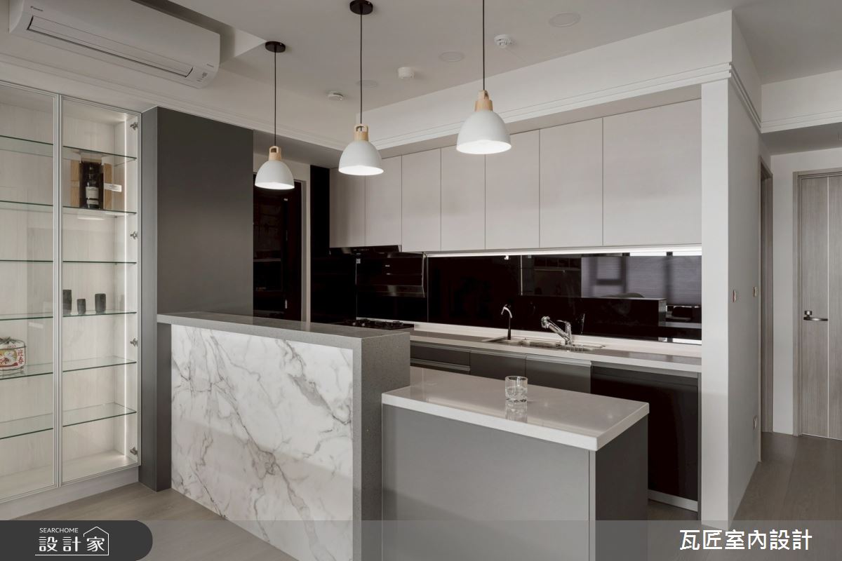 40坪毛胚屋＿輕奢風廚房吧檯中島案例圖片＿瓦匠室內裝修工程有限公司＿瓦匠_澄曦寓所【2025 羅馬設計獎 Rome Design Awards 銀獎】之22