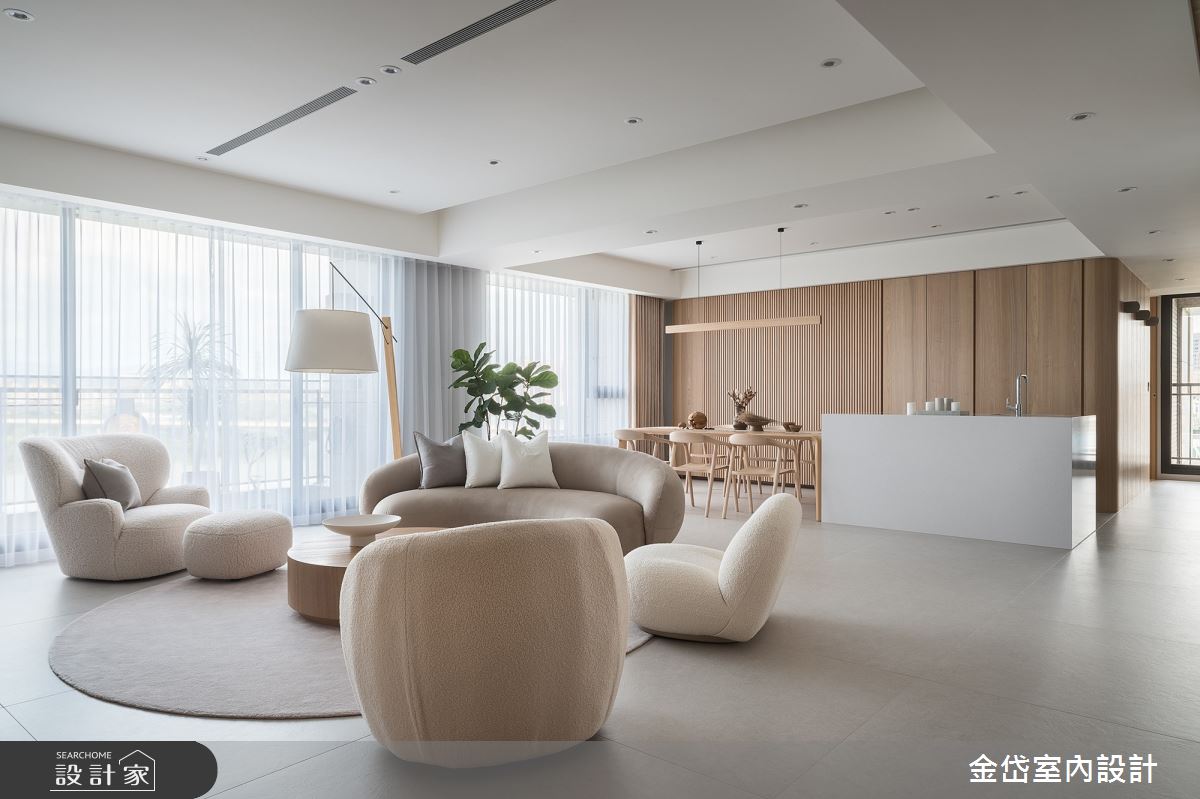 70坪毛胚屋＿日式禪風客廳餐廳中島案例圖片＿金岱室內裝修有限公司＿金岱_香榭園 李公館_日式禪風之2