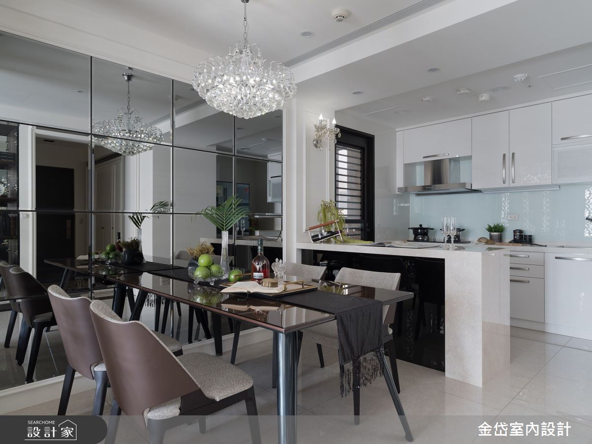 30坪新成屋(5年以下)＿新古典餐廳廚房中島案例圖片＿金岱室內裝修有限公司＿金岱_築城麗富 林公館_新古典之6