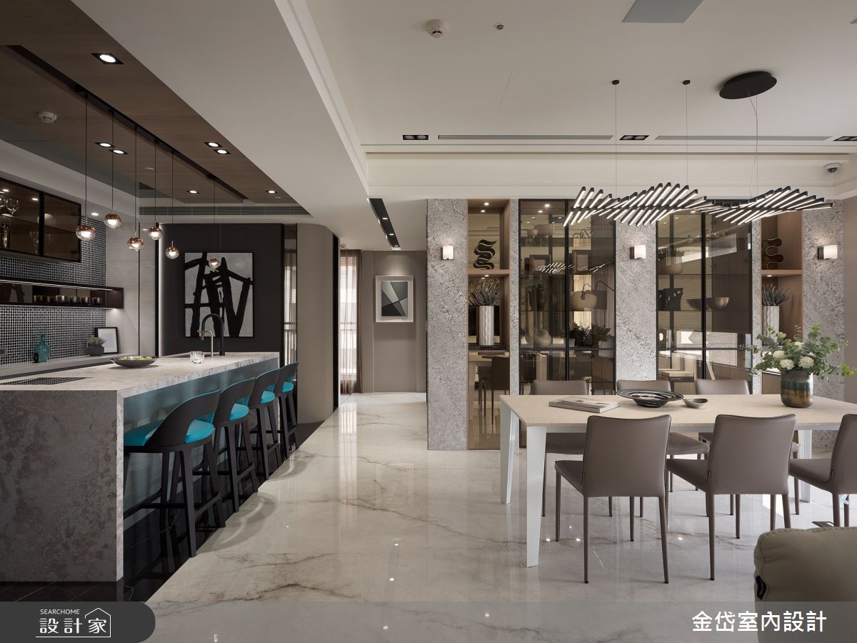 70坪毛胚屋＿現代風餐廳廚房吧檯中島案例圖片＿金岱室內裝修有限公司＿金岱_香榭園 許公館_現代風之5