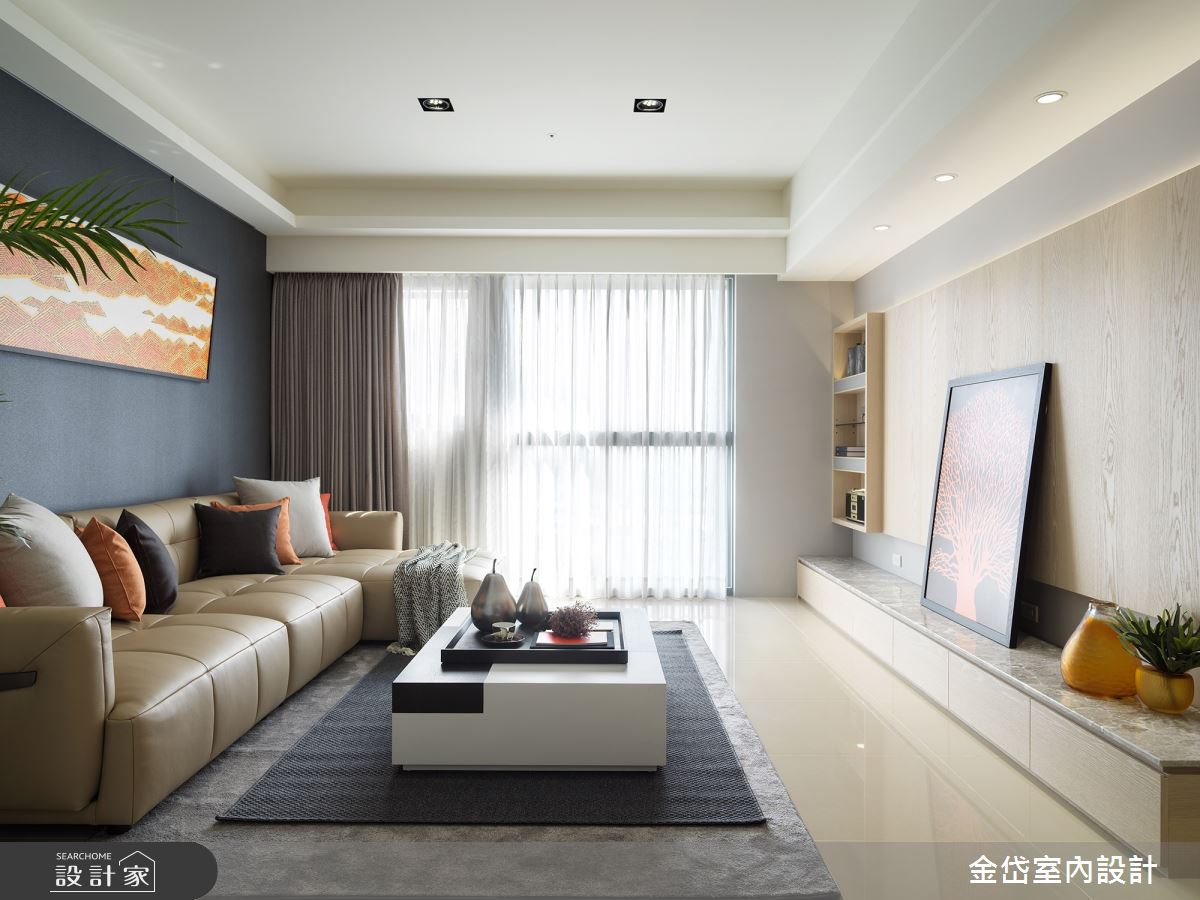 36坪新成屋(5年以下)＿現代風客廳案例圖片＿金岱室內裝修有限公司＿金岱_北投 史公館_現代風之4