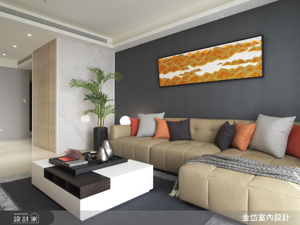 36坪新成屋(5年以下)＿現代風客廳案例圖片＿金岱室內裝修有限公司＿金岱_北投 史公館_現代風之3