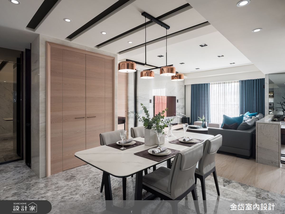58坪中古屋(5~15年)＿現代風客廳餐廳案例圖片＿金岱室內裝修有限公司＿金岱_元利世紀匯 黃公館_現代風之2