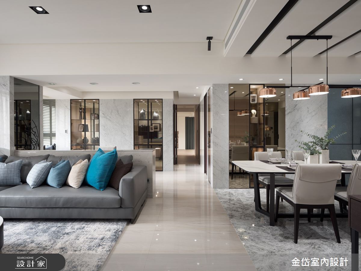 58坪中古屋(5~15年)＿現代風客廳餐廳案例圖片＿金岱室內裝修有限公司＿金岱_元利世紀匯 黃公館_現代風之7