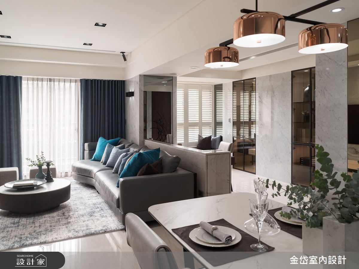 58坪中古屋(5~15年)＿現代風客廳餐廳書房案例圖片＿金岱室內裝修有限公司＿金岱_元利世紀匯 黃公館_現代風之4
