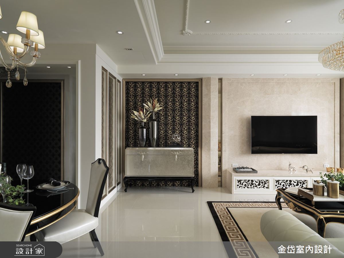 36坪新成屋(5年以下)＿新古典客廳案例圖片＿金岱室內裝修有限公司＿金岱_龍騰 汪公館_新古典之6