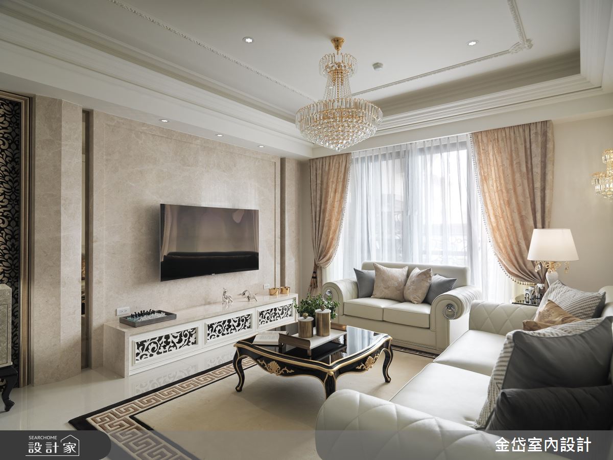 36坪新成屋(5年以下)＿新古典客廳案例圖片＿金岱室內裝修有限公司＿金岱_龍騰 汪公館_新古典之5