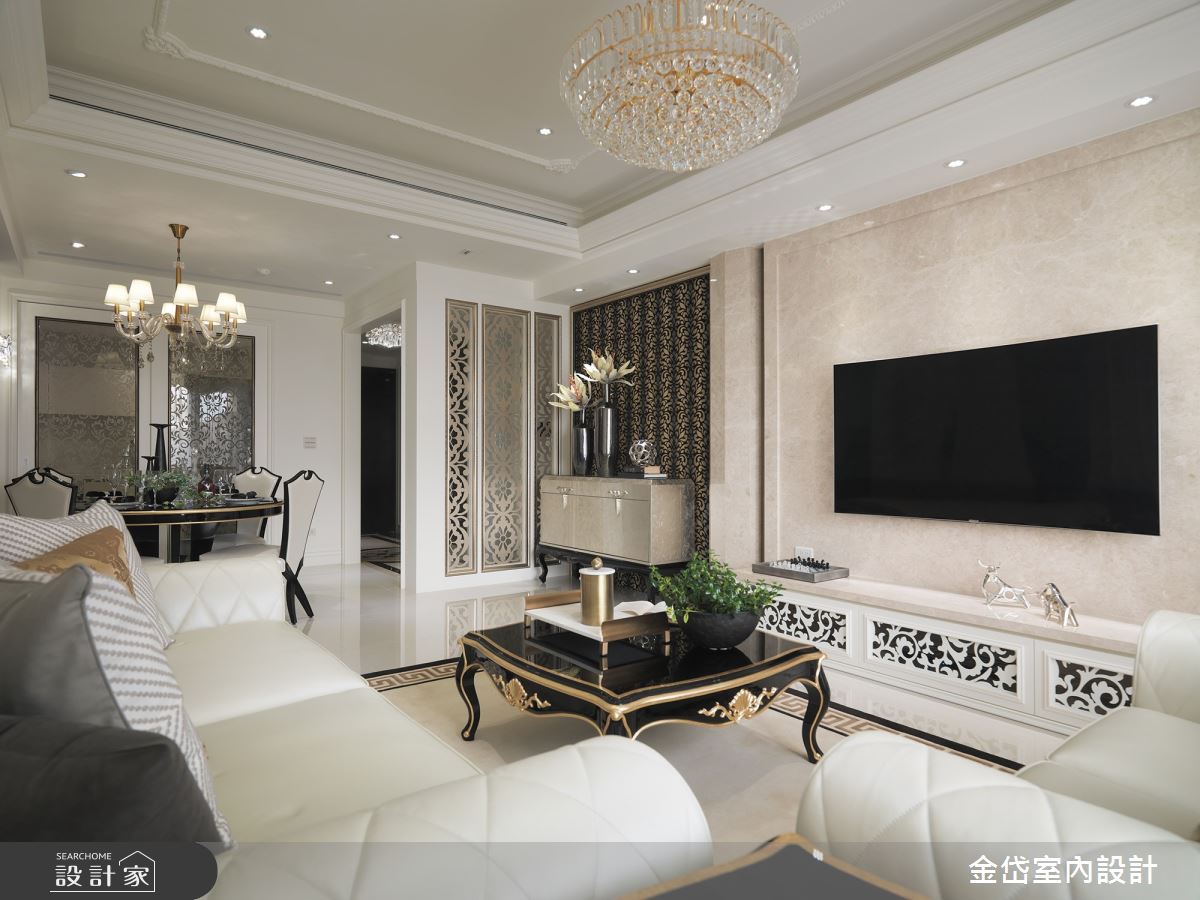 36坪新成屋(5年以下)＿新古典客廳案例圖片＿金岱室內裝修有限公司＿金岱_龍騰 汪公館_新古典之7