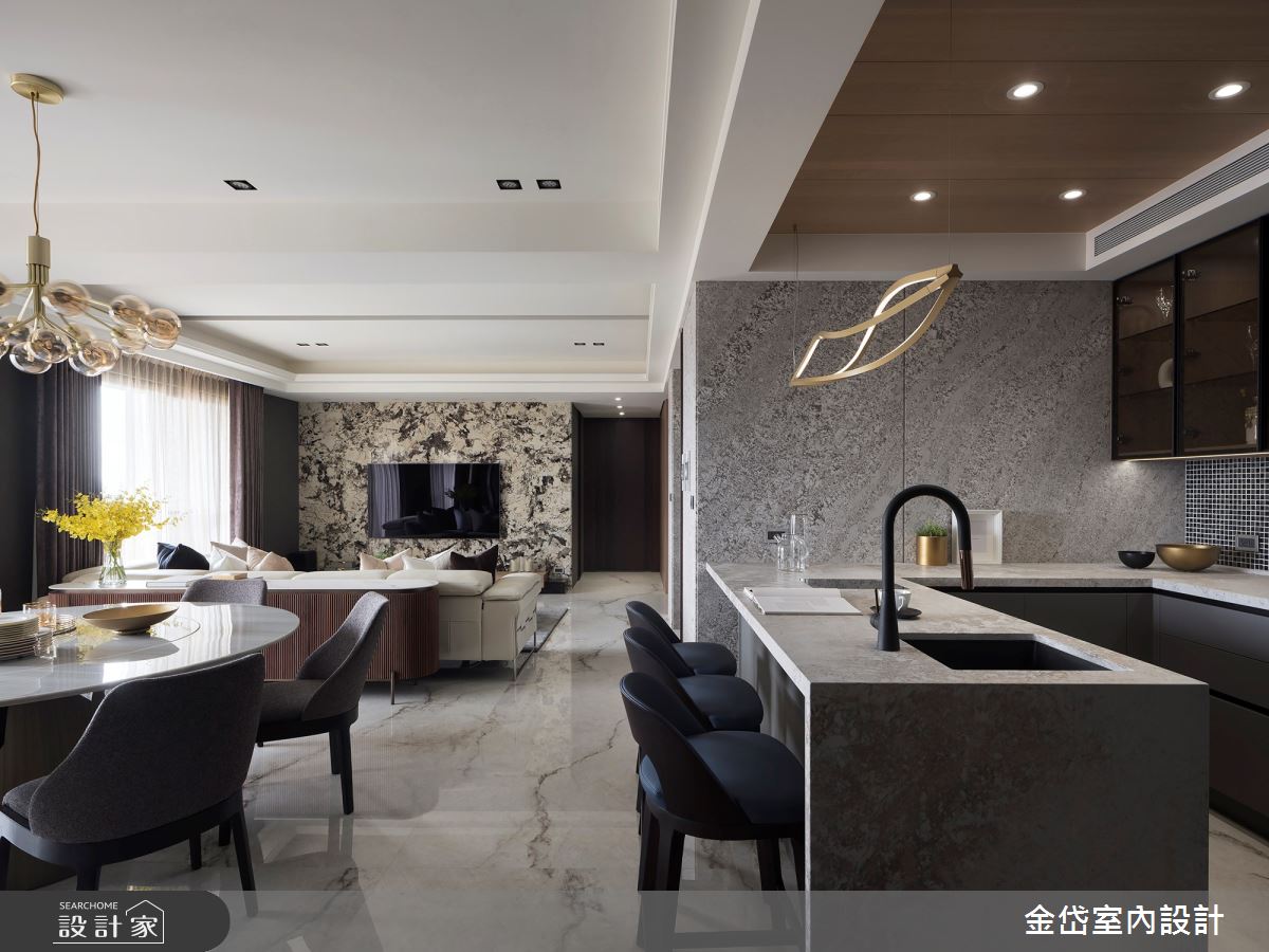 64坪毛胚屋＿現代風客廳餐廳廚房中島案例圖片＿金岱室內裝修有限公司＿金岱_常殷峰澤 王公館_現代風之16