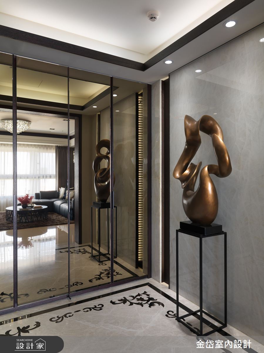 50坪新成屋(5年以下)＿混搭風玄關案例圖片＿金岱室內裝修有限公司＿金岱_吉美一品花園 林公館_混搭風之1